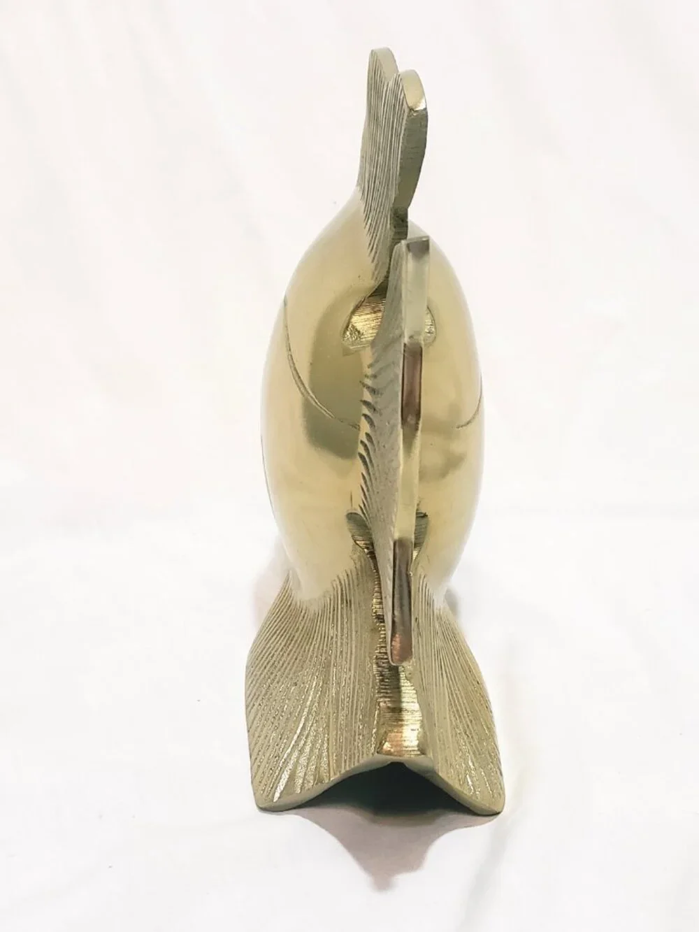 Goldfish Fish Gold tone Metal Figurine 7.5